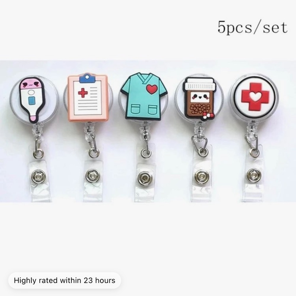 Badge clip set of 5. New.